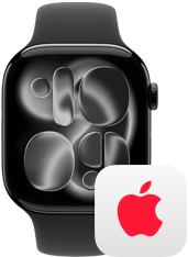 Apple Watch neben dem AppleCare+ Logo